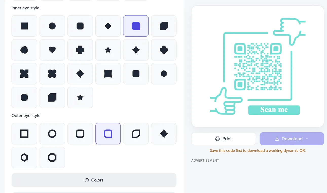 ForQRCode offers a wide range of advanced QR code design customization features, and it is completely free.
