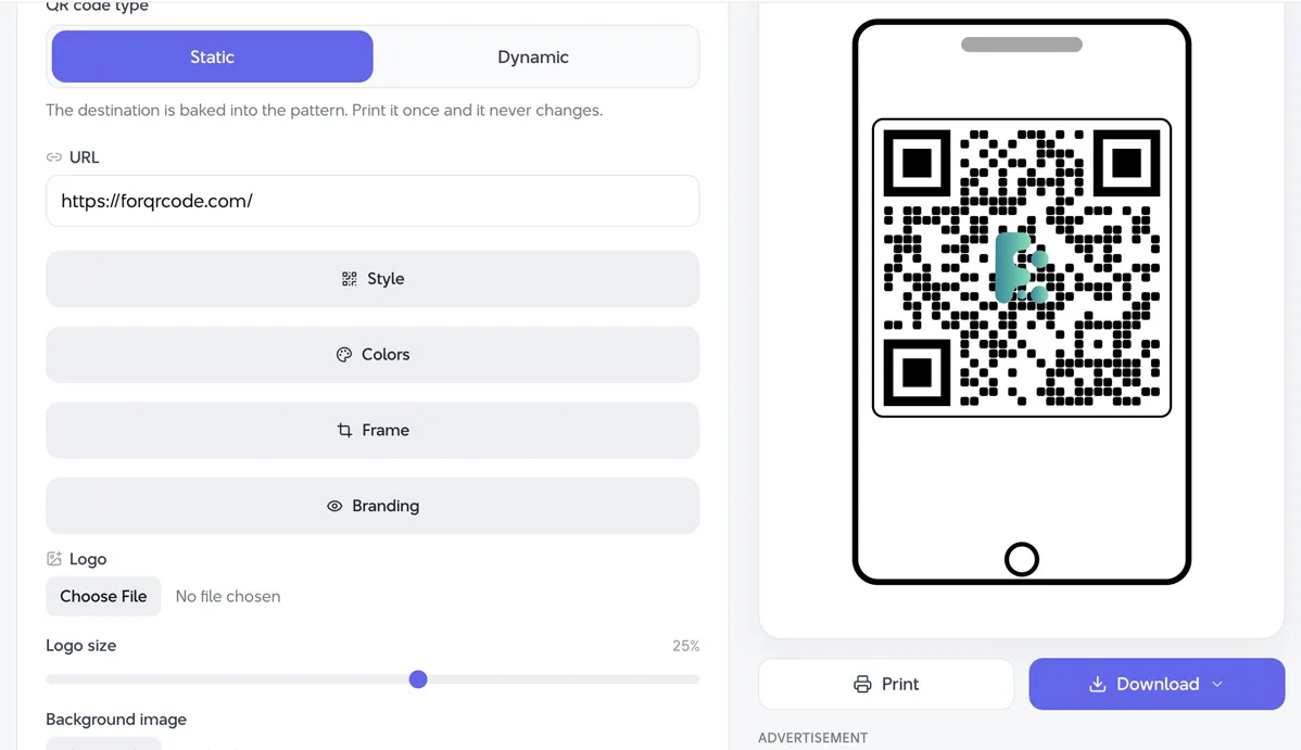 Add your logo to QR code generator of ForQRCode